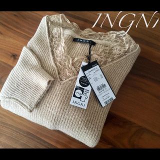 イング(INGNI)の新品INGNI 襟レースVネックトップス♡(カットソー(長袖/七分))