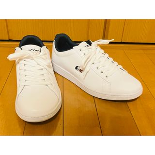 ラコステ(LACOSTE)のラコステ  LACOSTE スニーカー　ホワイト　レザー　トリコロール(スニーカー)