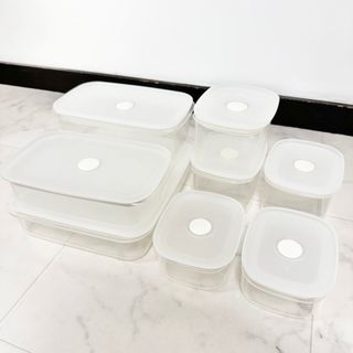 MUJI (無印良品) - フタをしたまま電子レンジで使える　バルブ付き密閉保存容器セット まとめ売り