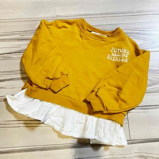 ザラキッズ(ZARA KIDS)の専用！【ZARA】ザラキッズ 裏毛 トレーナー 黄色 山吹色 サイズ110(Tシャツ/カットソー)