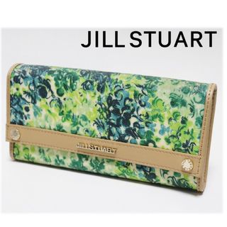 ジルスチュアート(JILLSTUART)の《ジルスチュアート》新品 ポケット多数 ボタニカル柄 レザーかぶせ式長財布(財布)