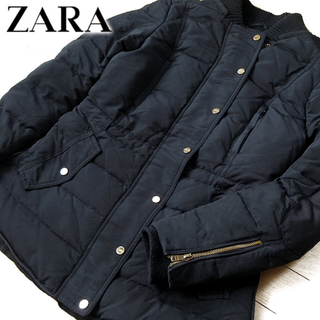 ザラ(ZARA)のZARA BASIC ザラ (EUR)S レディース 中綿ジャケット ブラック(ブルゾン)