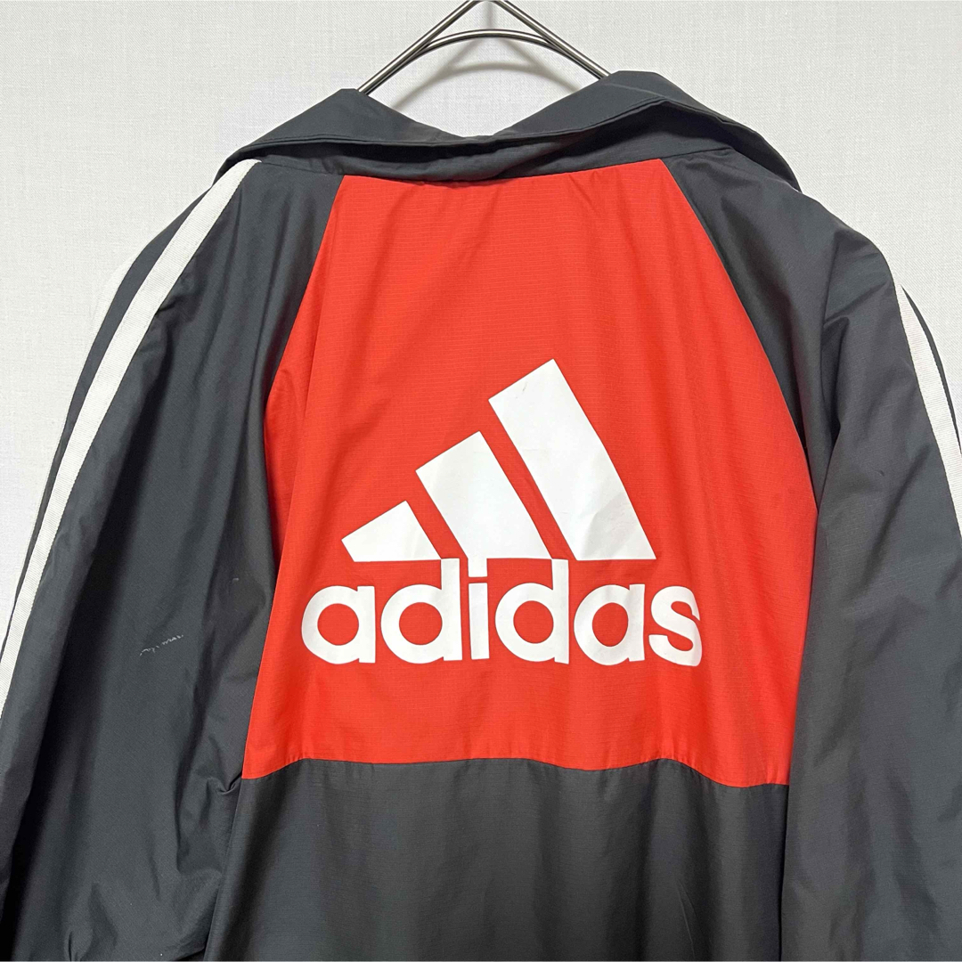 adidas(アディダス)のadidas 160 ウインドブレーカー ナイロンジャケット シャカシャカ 黒赤 キッズ/ベビー/マタニティのキッズ服男の子用(90cm~)(ジャケット/上着)の商品写真