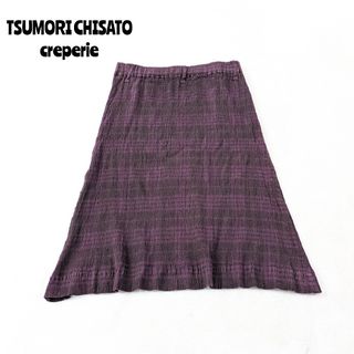 ツモリチサト(TSUMORI CHISATO)の★ ツモリチサト クレプリ ★ スカート チェック ゴムウエスト 楊柳(ひざ丈スカート)