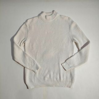 ザラ(ZARA)のZARA　コットン　ニット　白　メンズ　Lサイズ(ニット/セーター)