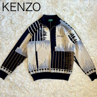 ケンゾー(KENZO)の【KENZO】ハーフジップ ニット セーター ロゴ 刺繍 XL(ニット/セーター)