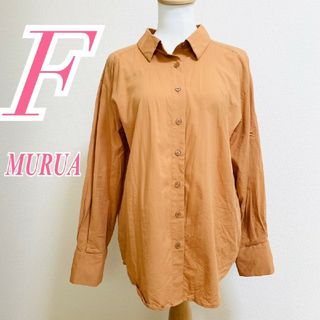 ムルーア(MURUA)のムルーア　長袖シャツ　F　オレンジ　きれいめ　オフィスカジュアル　綿　レーヨン(シャツ/ブラウス(長袖/七分))