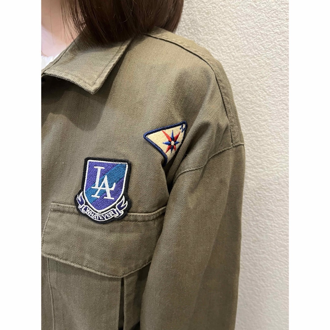 5/31迄☆vintage patch military shirt jk レディースのジャケット/アウター(ミリタリージャケット)の商品写真