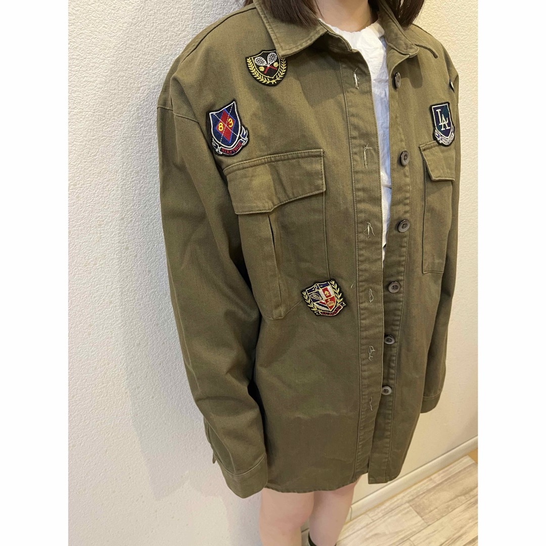 5/31迄☆vintage patch military shirt jk レディースのジャケット/アウター(ミリタリージャケット)の商品写真