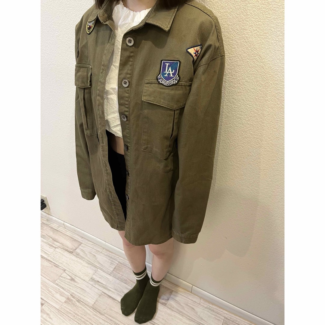 5/31迄☆vintage patch military shirt jk レディースのジャケット/アウター(ミリタリージャケット)の商品写真