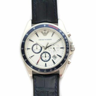 エンポリオアルマーニ(Emporio Armani)のEMPORIO ARMANI 腕時計 クォーツ 3針 クロノグラフ 白 紺(腕時計(アナログ))