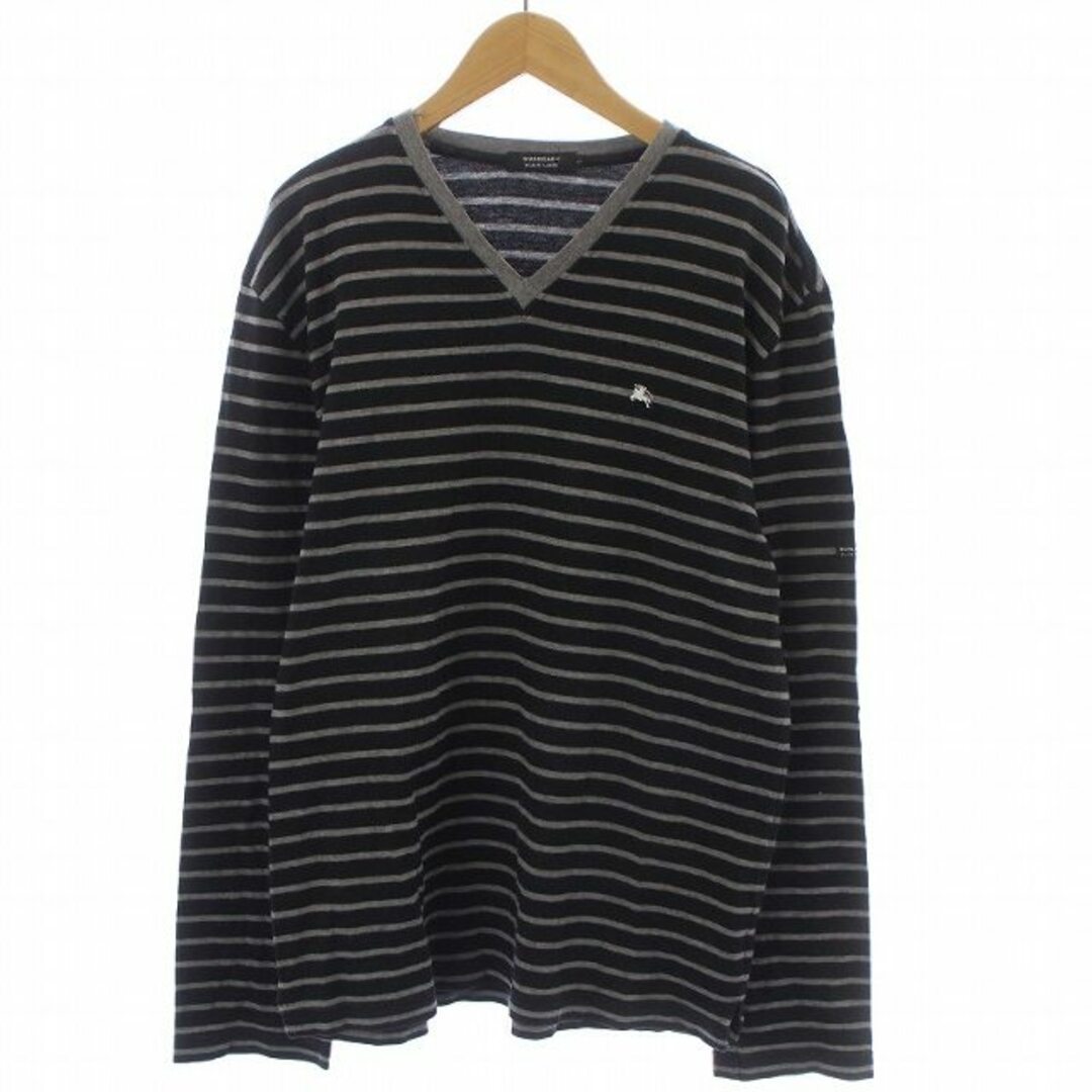 BURBERRY BLACK LABEL(バーバリーブラックレーベル)のBURBERRY BLACK LABEL Tシャツ カットソー 長袖 3 L 黒 メンズのトップス(Tシャツ/カットソー(七分/長袖))の商品写真