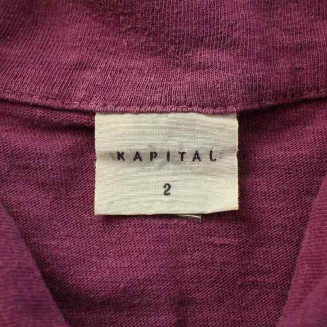 KAPITAL(キャピタル)のkapital ポロシャツ カットソー 半袖 サイドオープン 無地 2 M 紫 メンズのトップス(ポロシャツ)の商品写真