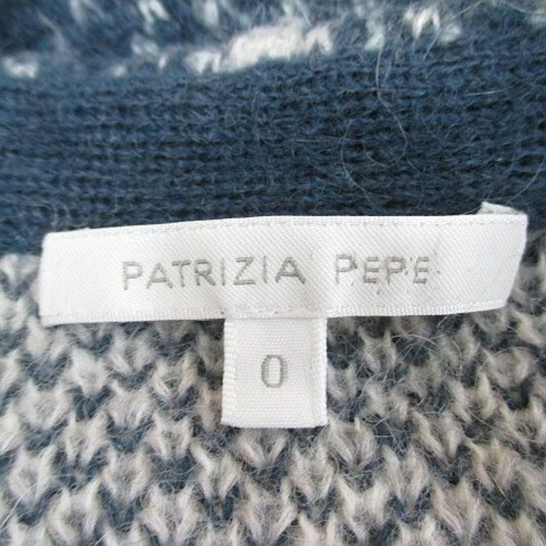 PATRIZIA PEPE(パトリツィアペペ)のパトリツィアペペ チェック柄 長袖 カーディガン ニット ミディアム 0 青 毛 レディースのトップス(カーディガン)の商品写真