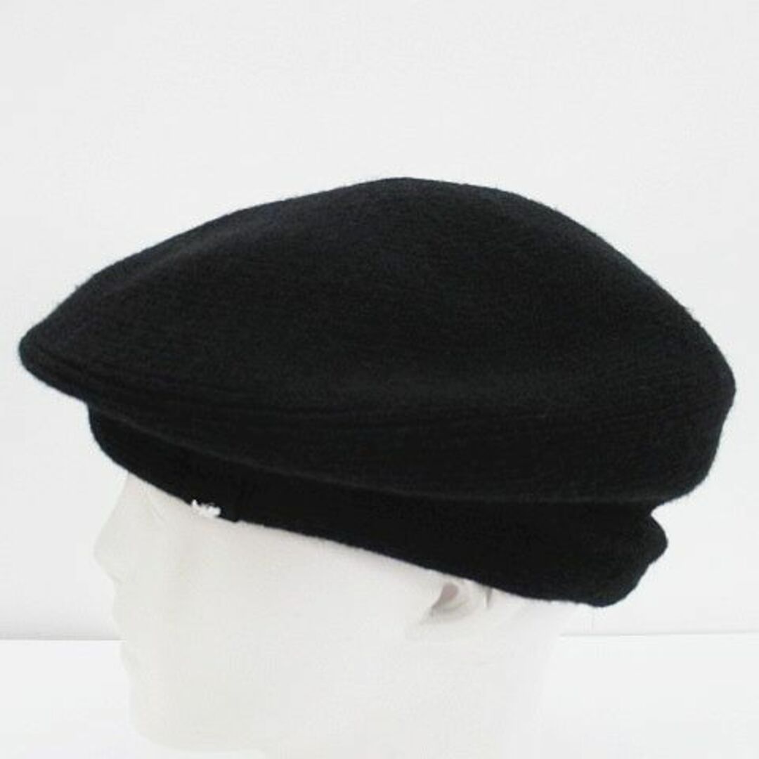 Max Mara(マックスマーラ)のマックスマーラ ベレー帽 バタフライモチーフ MM ブラック 黒 帽子 服飾小物 レディースの帽子(ハンチング/ベレー帽)の商品写真