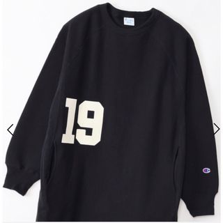 チャンピオン(Champion)のチャンピオン REVERSE WEAVE 黒 裏起毛ロングワンピース(トレーナー/スウェット)