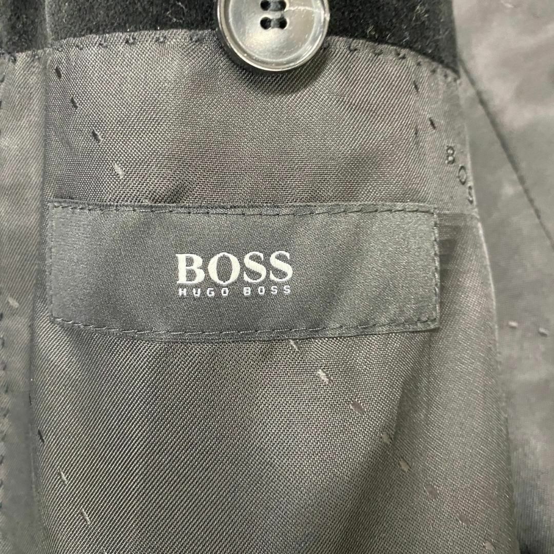 HUGO BOSS(ヒューゴボス)の超美品 HUGO BOSS 48 NERON ベロア チェスターコート メンズのジャケット/アウター(チェスターコート)の商品写真