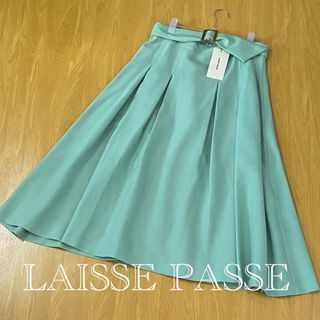 レッセパッセ(LAISSE PASSE)の【新品タグ付き】LAISSE PASSEレッセパッセ　ひだスカート38(ひざ丈スカート)