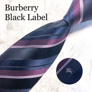 バーバリーブラックレーベル(BURBERRY BLACK LABEL)のBURBERRY BLACK LABEL ネクタイ　ストライプ　ホースロゴ(ネクタイ)