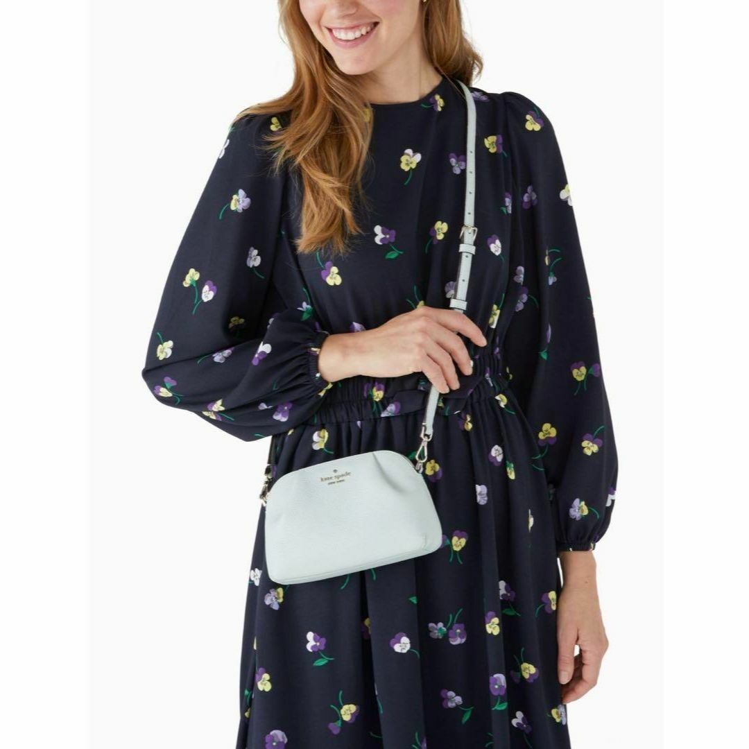 kate spade new york(ケイトスペードニューヨーク)の美品 現行 kate spadeパンジー柄 ロングワンピース ネイビー レディースのワンピース(ロングワンピース/マキシワンピース)の商品写真