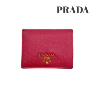 プラダ(PRADA)のプラダ サフィアーノレザー 二つ折り 財布 レディース ピンク コンパクト(財布)