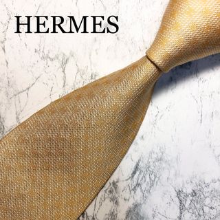 エルメス(Hermes)のHERMES ネクタイ　H柄　オレンジ(ネクタイ)