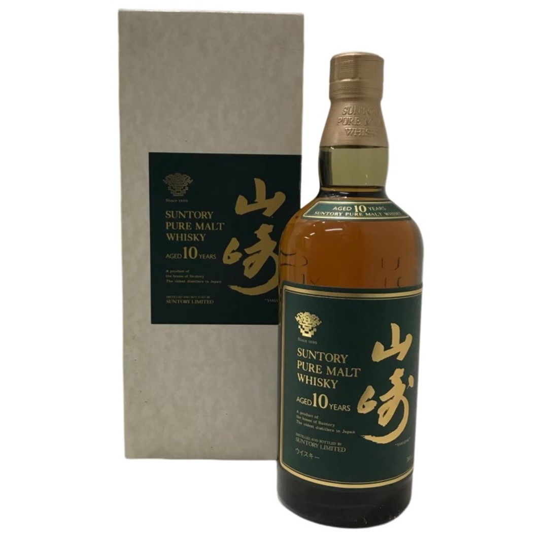 サントリー ウイスキー 山崎10年 ピュアモルト グリーンラベル 700ml 40％ 箱付 熟成感のある、力強いコク。 【未開栓品】  22402K563 | フリマアプリ ラクマ