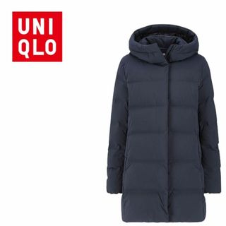 ユニクロ(UNIQLO)のE159 UNIQLO シームレスダウンショートコート　ネイビー　新品　XS(ダウンコート)