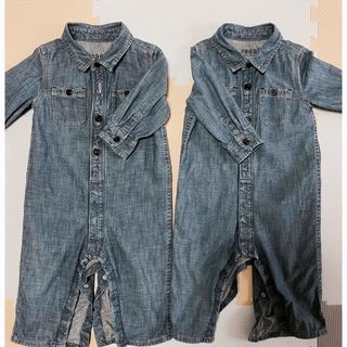 ベビーギャップ(babyGAP)のbaby GAP オールインワン　２枚セット(カバーオール)