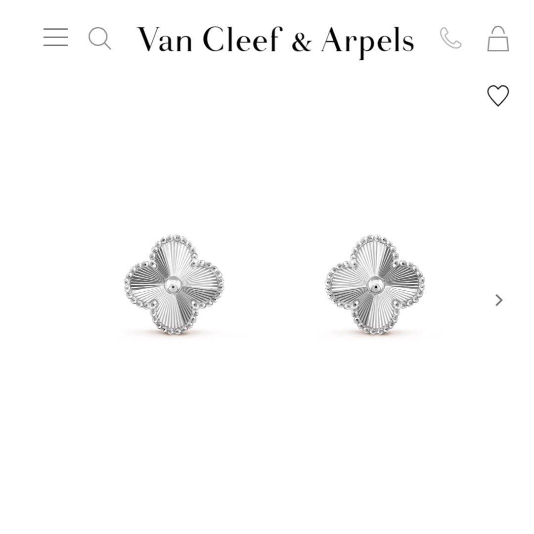 Van Cleef & Arpels(ヴァンクリーフアンドアーペル)のヴァンクリーフ＆アーペル　ヴィンテージ　アルハンブラ　ギヨシェ　ホワイトゴールド レディースのアクセサリー(ピアス)の商品写真