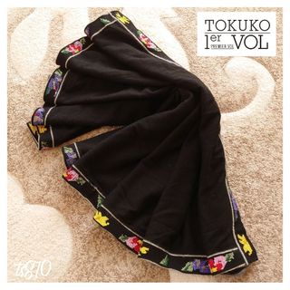 トクコプルミエヴォル(TOKUKO 1er VOL)の〚オススメ〛トクコプルミエヴォル❀TOKUKO 1er VOL❀ストール❀黒(ストール/パシュミナ)