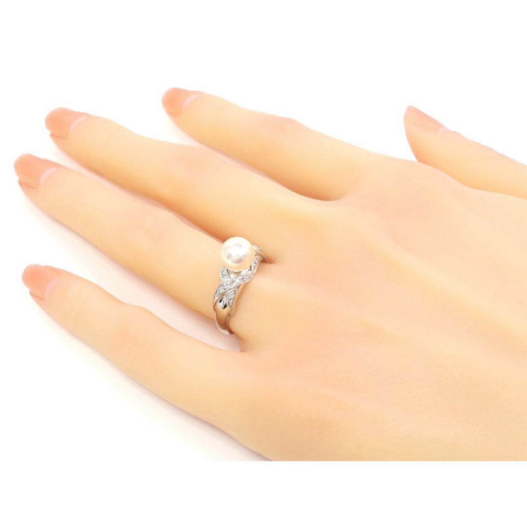 TASAKI(タサキ)のTASAKI タサキ Pt900 パール7.4mm ダイヤモンド リング レディースのアクセサリー(リング(指輪))の商品写真