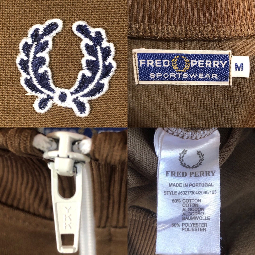 FRED PERRY(フレッドペリー)のブラウンL⭐️90s Fred Perryトラックジャケット 刺繍vintage メンズのトップス(ジャージ)の商品写真