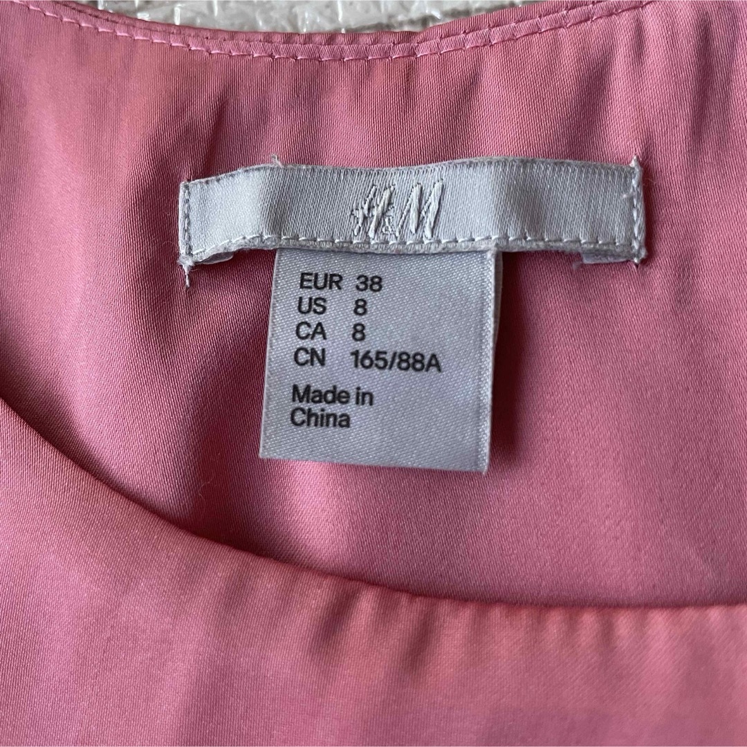 H&M(エイチアンドエム)のH&M ノースリーブブラウス　M ピンク レディースのトップス(シャツ/ブラウス(半袖/袖なし))の商品写真