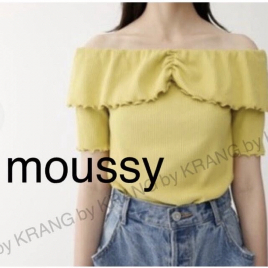 moussy(マウジー)のmoussy トップス2点まとめ売り　メロウリブオフショル　チェック柄　イエロー レディースのトップス(カットソー(半袖/袖なし))の商品写真