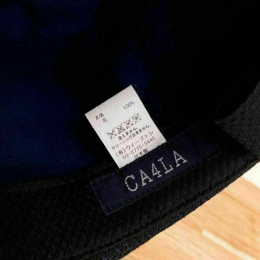 CA4LA(カシラ)の日本製【カシラ】CA4LA ウール100% ステッチ ハット リボン 紺ネイビー メンズの帽子(ハット)の商品写真