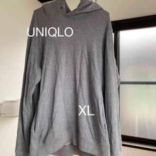 ユニクロ(UNIQLO)の【UNIQLO】ユニクロ メンズ 長袖パーカー XL グレー(パーカー)