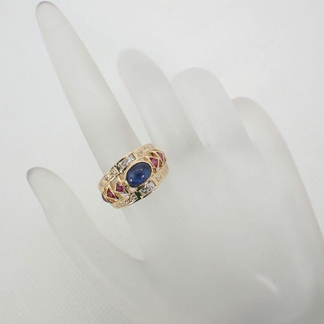 K18 サファイア ルビー ダイヤモンド リング 11.5号[g206-11] レディースのアクセサリー(リング(指輪))の商品写真
