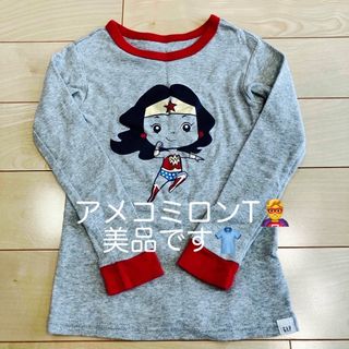 ギャップキッズ(GAP Kids)の本日発送OK GAP KIDS アメコミ画 ロンT 105-110cm 美品(Tシャツ/カットソー)