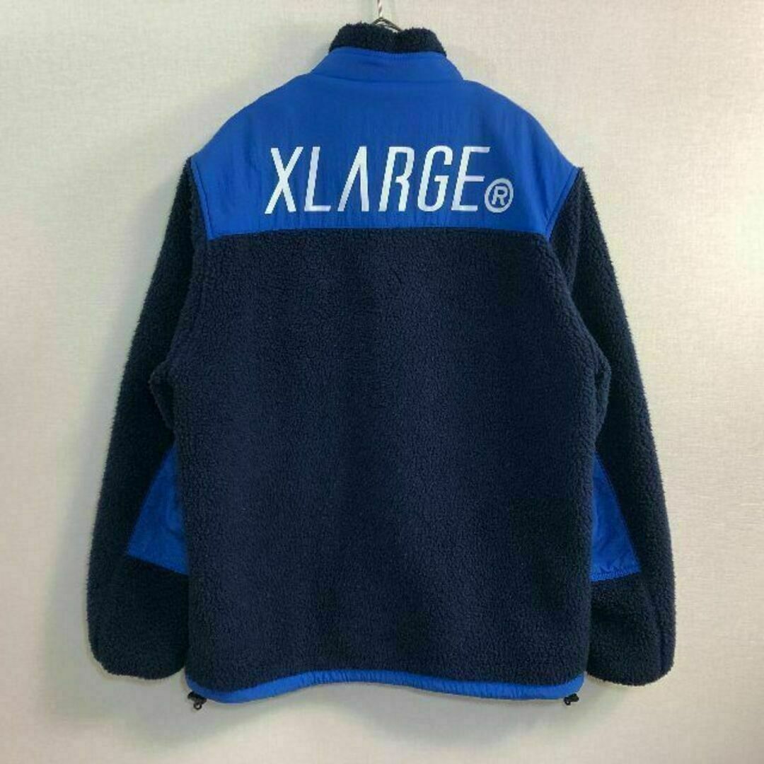 XLARGE(エクストララージ)の【希少】エクストラージ フリース サイズS　バックロゴ ブルー ボア メンズのジャケット/アウター(ブルゾン)の商品写真