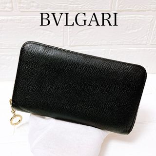 ブルガリ(BVLGARI)のブルガリ BVLGARI レザー ラウンド 折り財布 ブラック メンズ ON87(長財布)