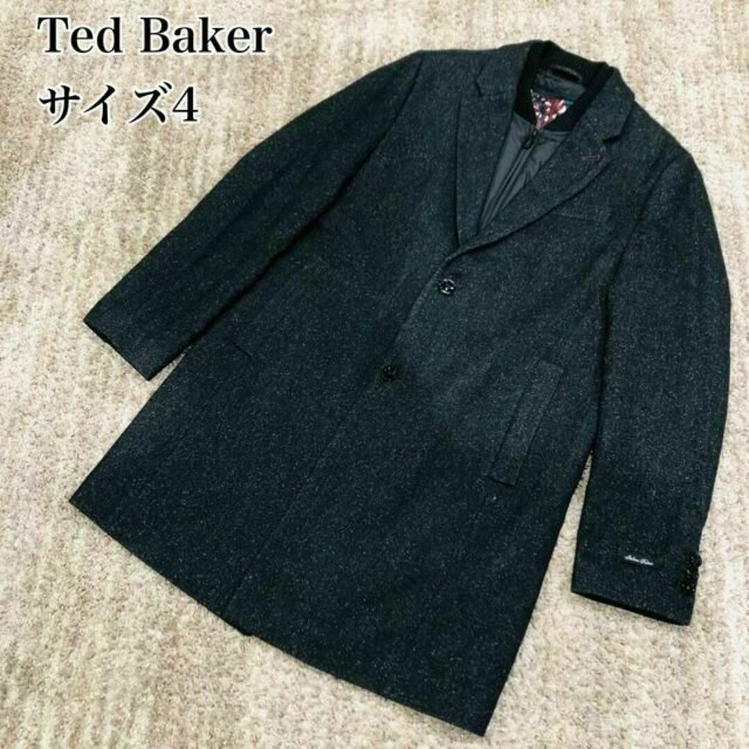TED BAKER(テッドベイカー)のTEDBAKER テッドベイカー　ロングコート　中綿　サイズ４　チェスター メンズのジャケット/アウター(チェスターコート)の商品写真