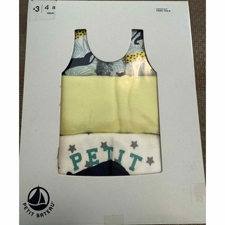 プチバトー(PETIT BATEAU)の新品　プチバトー　4ans タンクトップ　3枚組(Tシャツ/カットソー)