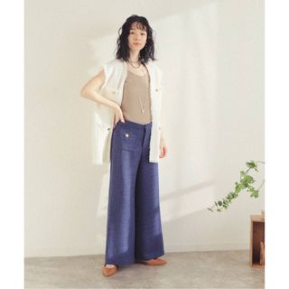 スピックアンドスパン(Spick & Span)のspick and span  春　ツイードパンツ　ブルー 36(その他)