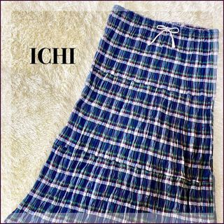 イチ(ichi)のICHI イチ マドラスチェック シャーリング スカート ギャザースカート(ロングスカート)