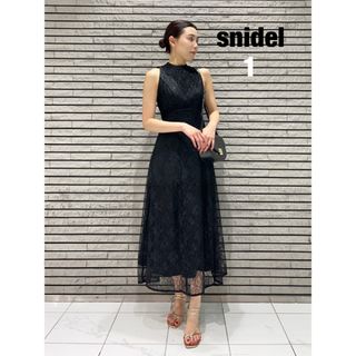 スナイデル(SNIDEL)のスナイデル　snidel バックリボンアメスリドレス ワンピース　ブラック　1(ロングワンピース/マキシワンピース)