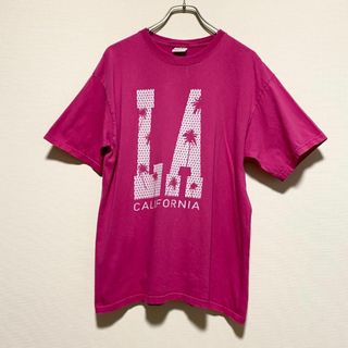 アンビル(Anvil)のアメリカ古着　半袖 Tシャツ　USA製　ピンク　コットン　anvil E129(Tシャツ/カットソー(半袖/袖なし))