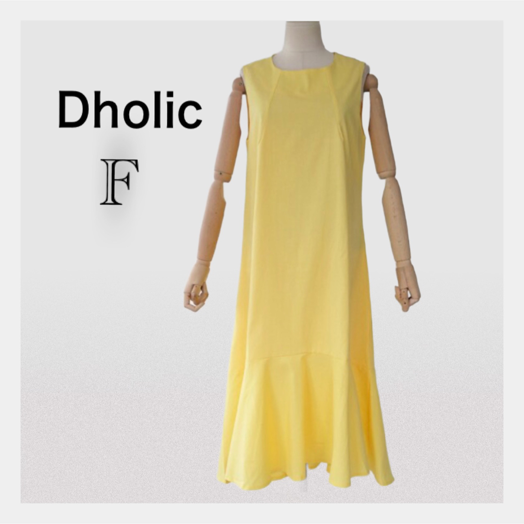 dholic(ディーホリック)のDholic  スリーブレスラッフルワンピース　リネンワンピース　ディーホリック レディースのワンピース(ロングワンピース/マキシワンピース)の商品写真