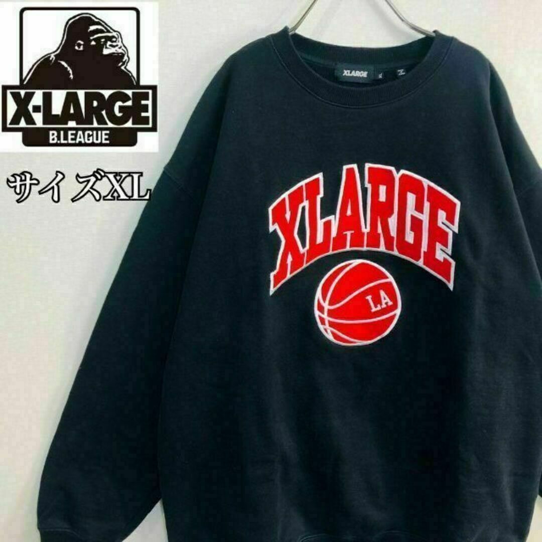 XLARGE(エクストララージ)の【即完売】エクストラージ スウェット サイズXL　crewneck ブラック メンズのトップス(スウェット)の商品写真