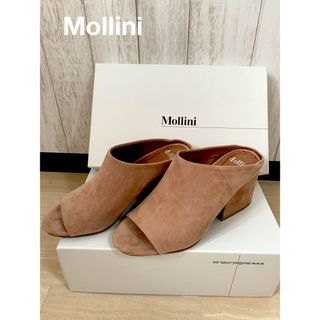 モリーニ(Mollini)のMollini 太ヒールサンダル　ピンクベージュ　23cm(サンダル)